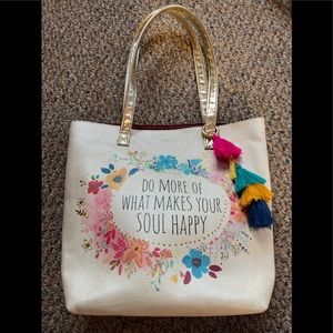 Natural Life Karma Tote Bag Be Happy Zen Relax Breathe Love Bag